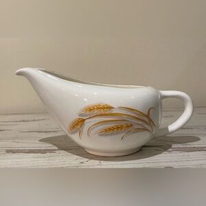 Homer Laughlin Duz Detergent Golden Wheat Pattern with Gold Trim Gravy Boat